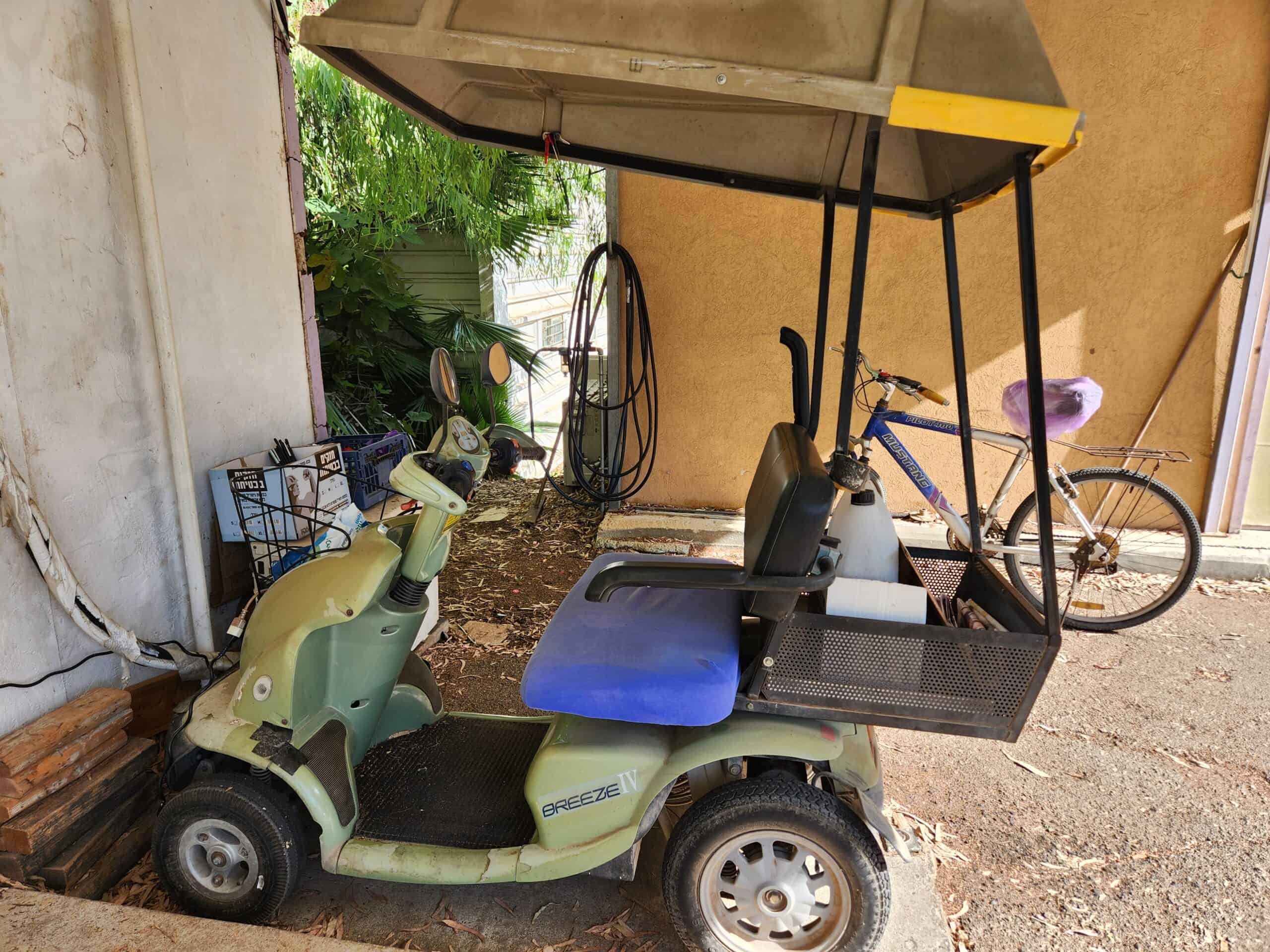 קלנועית אפיקים זוגית עם גג וארגז